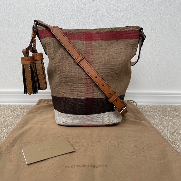 Burberry Ashby Handbag House Check Canvas with Leather Mini - Picture 1 of 10